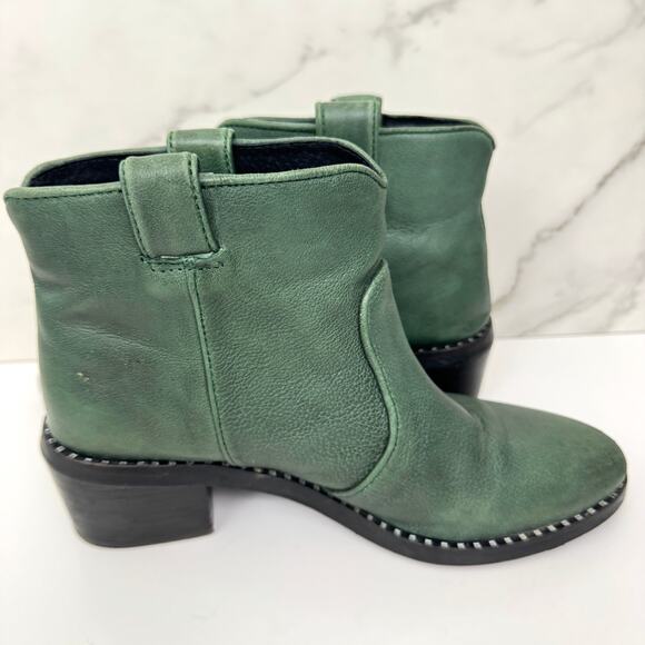 Jeffrey Campbell Womens Konda Ankle Boot Booties Size 7 Leather Western Green - Picture 5 of 10